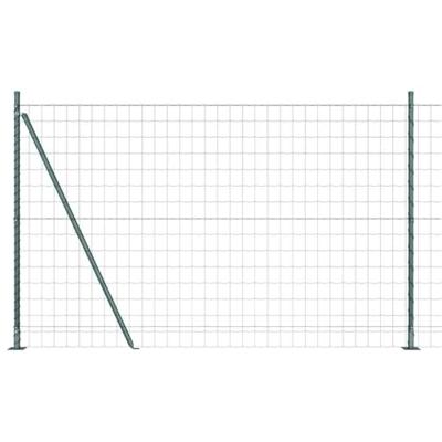 VidaXL Hek met paal groen 1,5 x 10 m staal en pvc