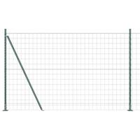 VidaXL Hek met paal groen 1,5 x 10 m staal en pvc - thumbnail