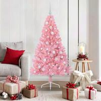 VidaXL Kunstmatig voorverlicht kerstboom met 150 led roze 150 cm pvc - thumbnail