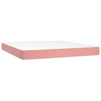 Boxspring met matras fluweel roze 160x200 cm - thumbnail