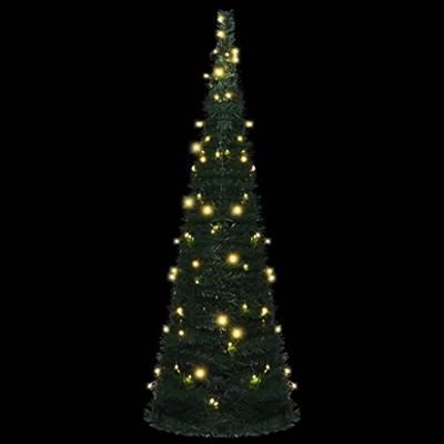 VidaXL Kunstkerstboom met verlichting pop-up 180 cm groen