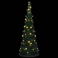 VidaXL Kunstkerstboom met verlichting pop-up 180 cm groen - thumbnail