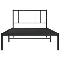 Bedframe met hoofdbord metaal zwart 100x190 cm - thumbnail