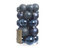 30 onbreekbare kerstballen mixkoker nacht blauw - thumbnail