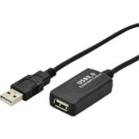 Digitus USB-kabel USB 2.0 USB-A stekker, USB-A bus 5.00 m Zwart Actief met signaalversterking DA-70130-4 - thumbnail