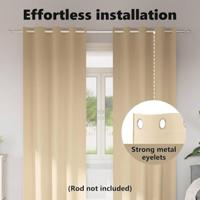 VidaXL Zwart-out gordijnen met ringen 2 pcs crème 225 x 140 cm - thumbnail