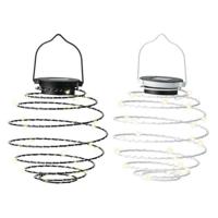 Lumineo Solar LEd Hanglamp 16 cm IJzerdraad/Zwart/Wit - thumbnail