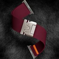 By Qubix - Nylon bandje met Parachute sluiting - Bordeaux - Compatible met Apple Watch 38mm / 40mm / 41mm / 42mm - Compatible Apple watch bandjes - thumbnail