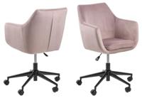 Bendt Bureaustoel 'Rikke' Velvet, kleur Dusty Rose - thumbnail