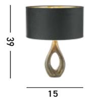 Searchlight Gouden tafellampBucklow met zwarte kap - EU86531BK - thumbnail