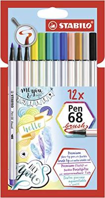 Stabilo Pen 68 brush viltstiften 12 stuks Stabilo Pen 68 brush viltstiften 12 stuks