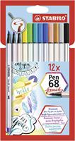 Stabilo Pen 68 brush viltstiften 12 stuks - thumbnail