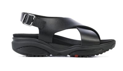 Xsensible Stretchwalker Dames Sandalen in Leder (Zwart)