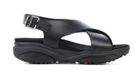 Xsensible Stretchwalker Dames Sandalen in Leder (Zwart) - thumbnail