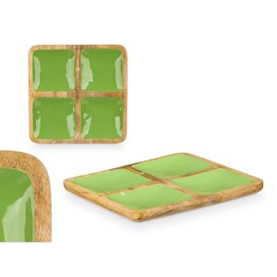 Dienblad met Vakjes GiftDecor MALI-991 G Groen 31 x 3 x 3 cm (6 Stuks)