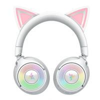Razer Kraken Kitty V3 Pro - RGB Kitty draadloze gamingheadset - reactieve kattenoren voor streaming Hoofdtelefoon - Triforce 40mm Driver - Hyperspeed Wireless & Bluetooth - THX Spatial Audio | Wit - thumbnail
