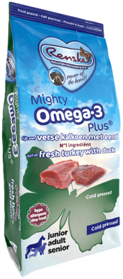 Renske Mighty Omega-3 Plus Cold Pressed vers bereid kalkoen met eend hondenvoer 3 kg