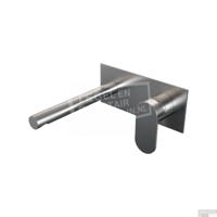 Inbouw Wastafelmengkraan Brauer Brushed Edition Coldstart Rechte Uitloop Platte Hendel Rechts Geborsteld RVS PVD Met Afdekplaat - thumbnail