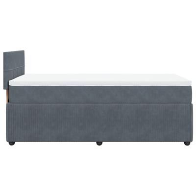 Boxspring met matras fluweel donkergrijs 120x190 cm