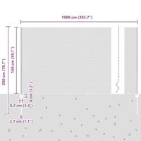 VidaXL Hek met paal zilver 1,5 x 10 m staal - thumbnail