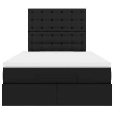 Ottoman bed met matras 120x200cm kunstleer zwart - thumbnail
