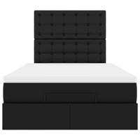 Ottoman bed met matras 120x200cm kunstleer zwart - thumbnail