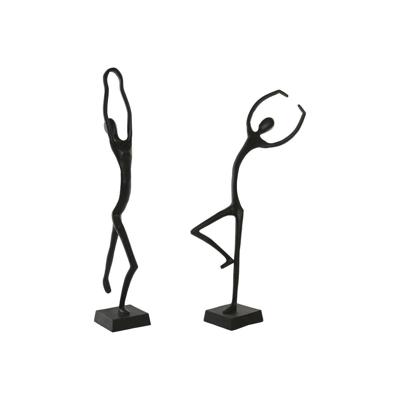 Decoratieve figuren Home ESPRIT Zwart baile (2 Stuks)