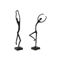Decoratieve figuren Home ESPRIT Zwart baile (2 Stuks) - thumbnail