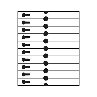 Sleufetiket 25x210mm op laservel A4