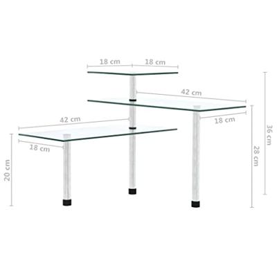 VidaXL Hoekkastje keuken 3-laags gehard glas