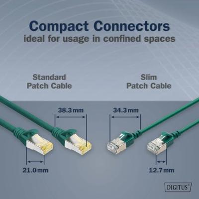 Digitus DK-1632-A-030S-G RJ45 Netwerkkabel, patchkabel CAT 6A F/FTP 3 m Groen Kleurcodering, Afgeschermd, Meerdradig, Met anti-kniktule 1 stuk(s)