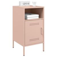 Nachtkastjes 2 st 36x39x68 cm staal roze - thumbnail