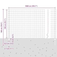 VidaXL Hek met paal groen 1,4 x 10 m staal en pvc - thumbnail