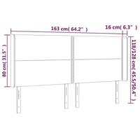 Hoofdbord LED 163x16x118/128 cm kunstleer wit - thumbnail
