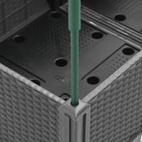 Plantenbak met latwerk 40x40x142,5 cm polypropeen lichtgrijs - thumbnail