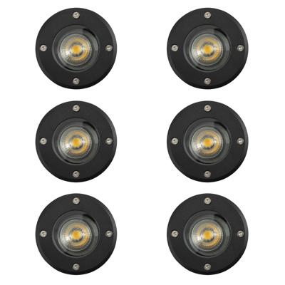 Grondspot LED Ø11 Rond Zwart set (6-stuks)