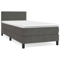 Boxspring met matras fluweel donkergrijs 90x200 cm - thumbnail
