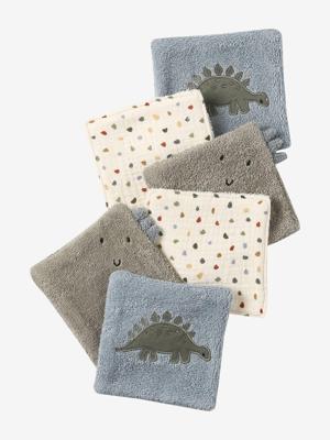 Set van 6 washandjes grijsblauw