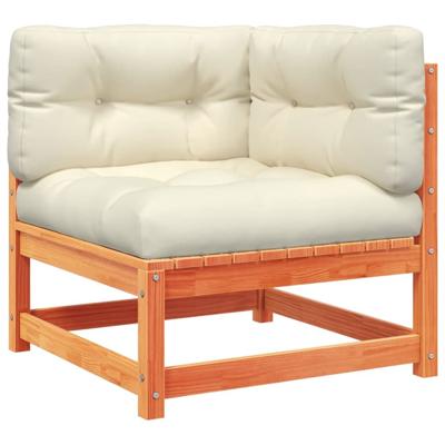 9-delige Loungeset met kussens massief grenenhout wasbruin - thumbnail