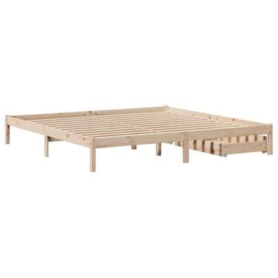 Bedframe zonder matras massief grenenhout 200x200 cm