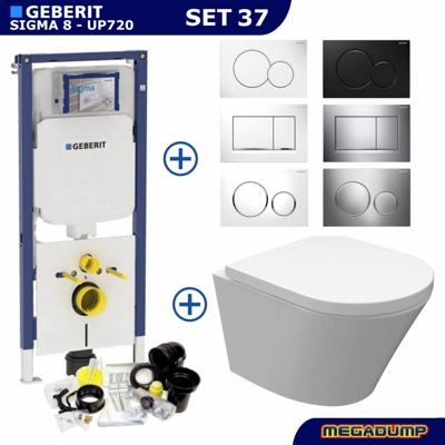 Geberit Sigma 8 (UP720) Toiletset set18 Wiesbaden Vesta Junior Rimless 47cm Met Sigma Drukplaat
