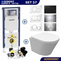 Geberit Sigma 8 (UP720) Toiletset set18 Wiesbaden Vesta Junior Rimless 47cm Met Sigma Drukplaat - thumbnail