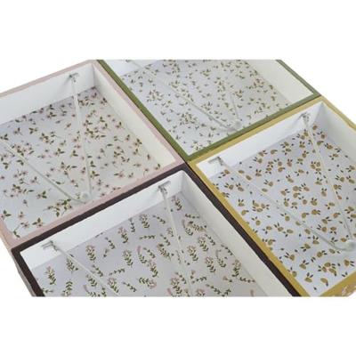 Servethouder DKD Home Decor Groen Mosterd Donkerbruin Metaal Aluminium Hout MDF 18 x 18 x 4 cm (4 Stuks)