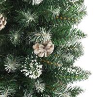 VidaXL Kunstmatige slanke kerstboom met 300 led groen en wit 210 cm - thumbnail