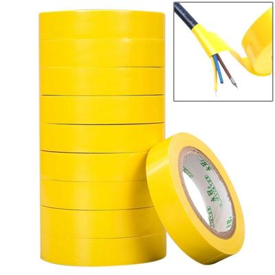 10 stuks 16mm waterdichte PVC isolatie tarra elektriciens elektrische Tape(Yellow)