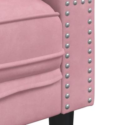 Driezitsbank Chesterfield-stijl met bolsters fluweel roze Driezitsbank Chesterfield-stijl met bolsters fluweel roze