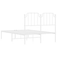 Bedframe met hoofdbord metaal wit 120x190 cm - thumbnail