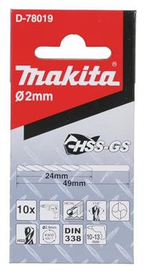 Makita D-78019 Metaal-spiraalboor 2 mm 1 stuk(s)