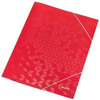 Leitz WOW elastomap met 3 kleppen, uit karton, A4, rood - thumbnail