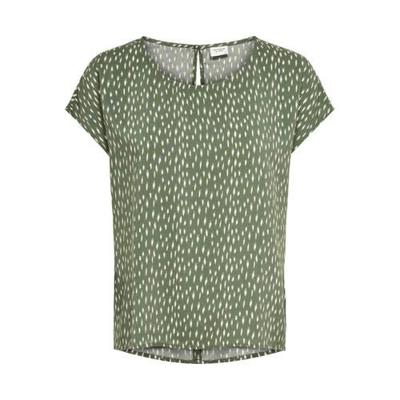 JACQUELINE DE YONG semi-transparante geweven top JDYSTAAR met all over print en open detail groen/wit